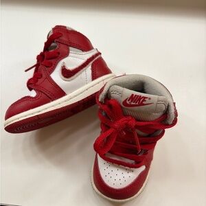 Nike Red and White Toddler High-Top Sneakers
